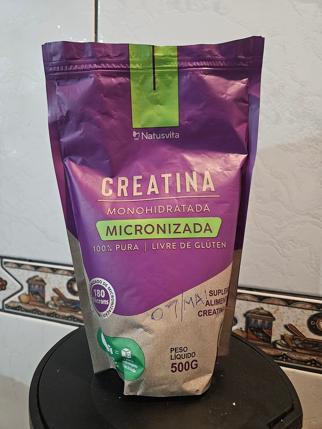 Customer photo review of Creatina 100% Pura (500g). Monohidratada e Micronizada 180 mícrons. Livre de Metais Pesados