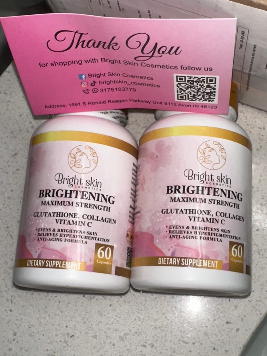 Customer photo review of Brightening supplements
