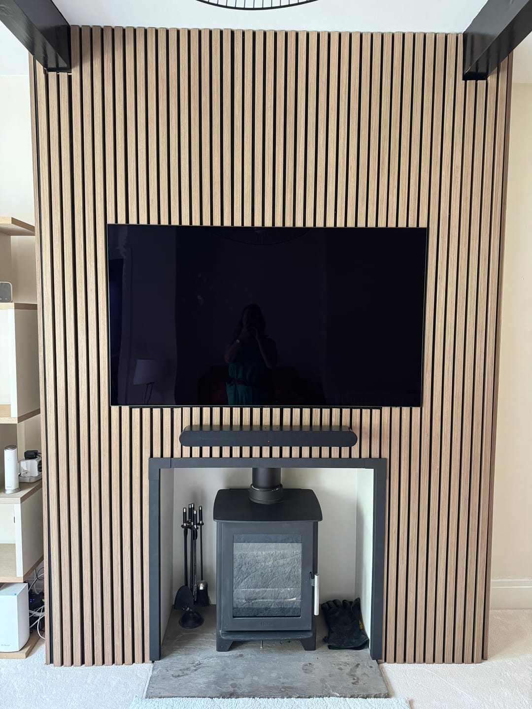 Customer photo review of Wooden Wall Panel | Mocca | Premium 3-sided Wood Veneer