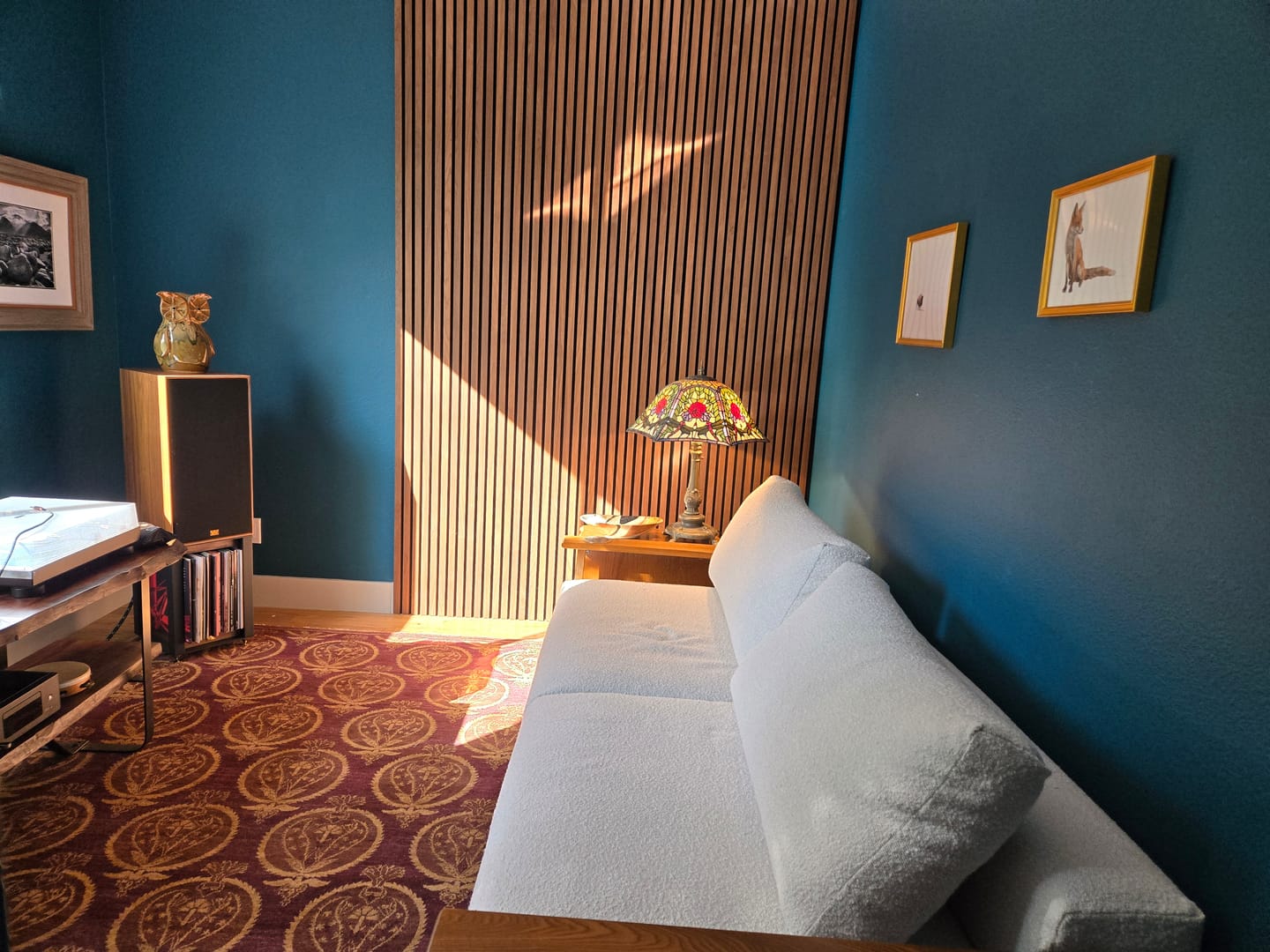 Customer photo review of Natural Walnut Acoustic Slat Panels