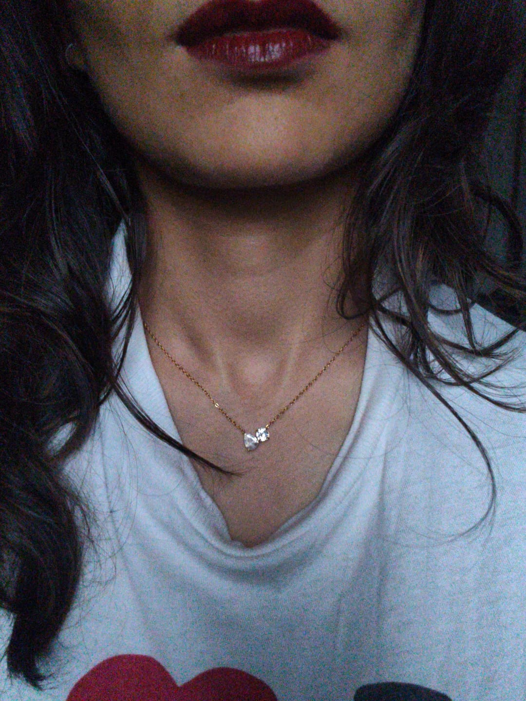 Customer photo review of Double Drop Delicacy Gold Chain Necklace