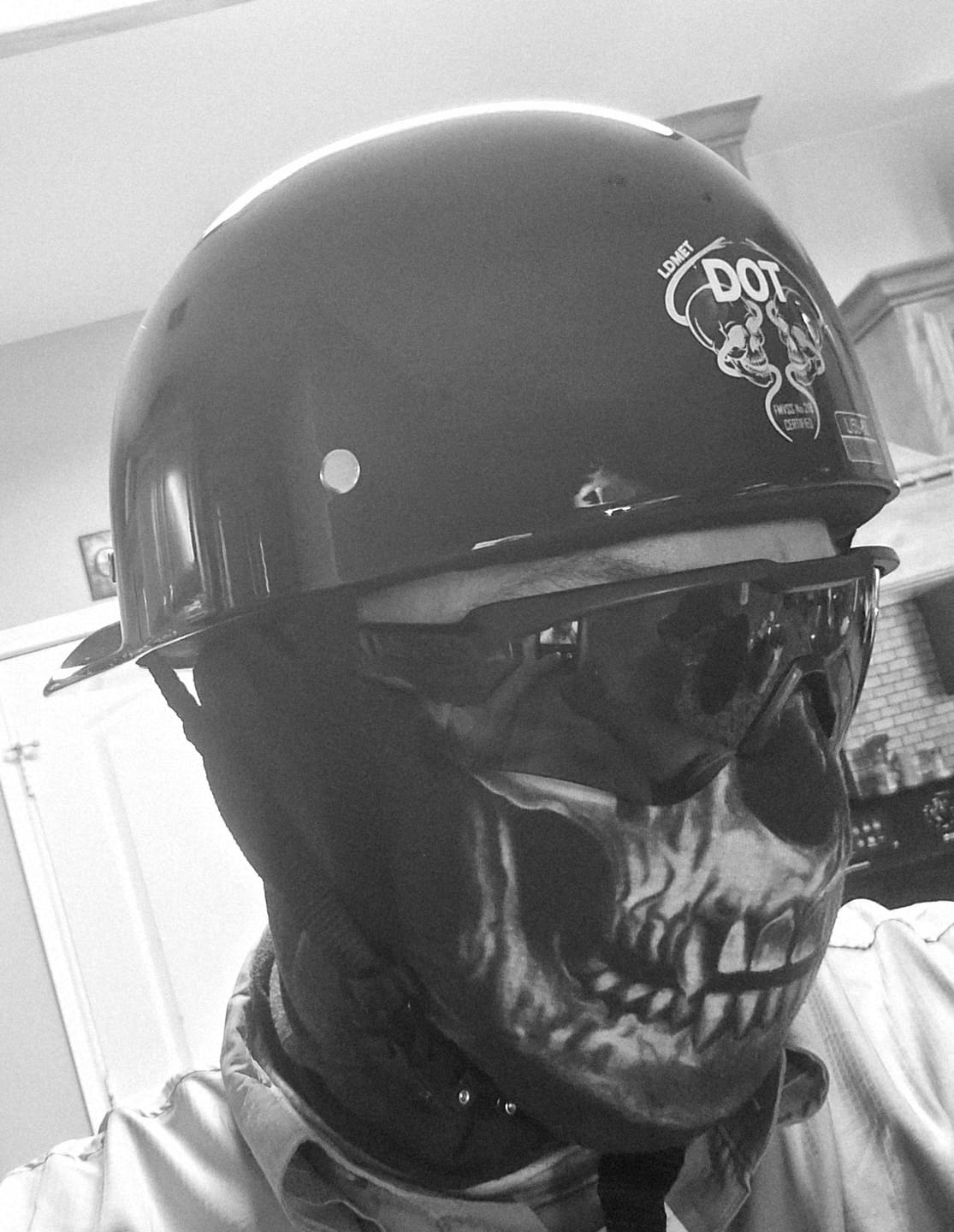 Customer photo review of Baseball Cap DOT Motorcycle Helmet / Gloss Black