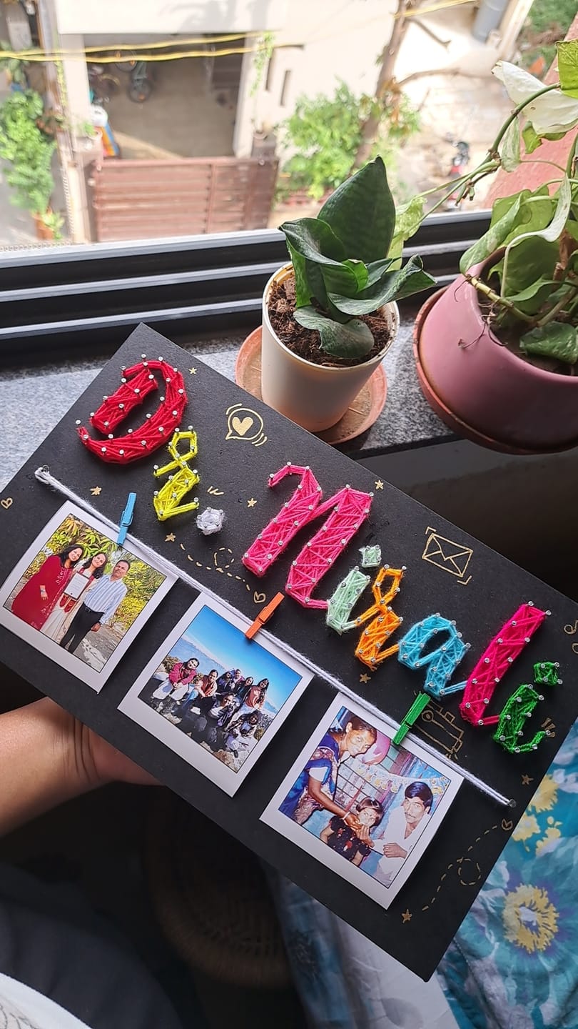Customer photo review of Artsy- Customised Mini Nameplate String Art