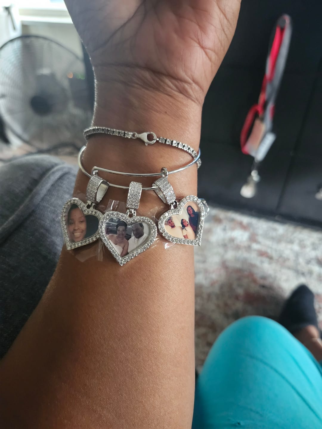 Customer photo review of Hearts Photo Bangle Bracelet