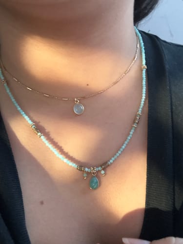 Customer photo review of שרשראות מהרני אמזונייט ורוז קוורץ