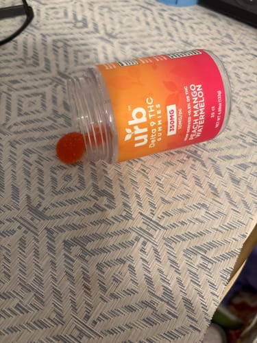Customer photo review of urb Delta D9 THC Gummies 350MG Peach Mango Watermelon