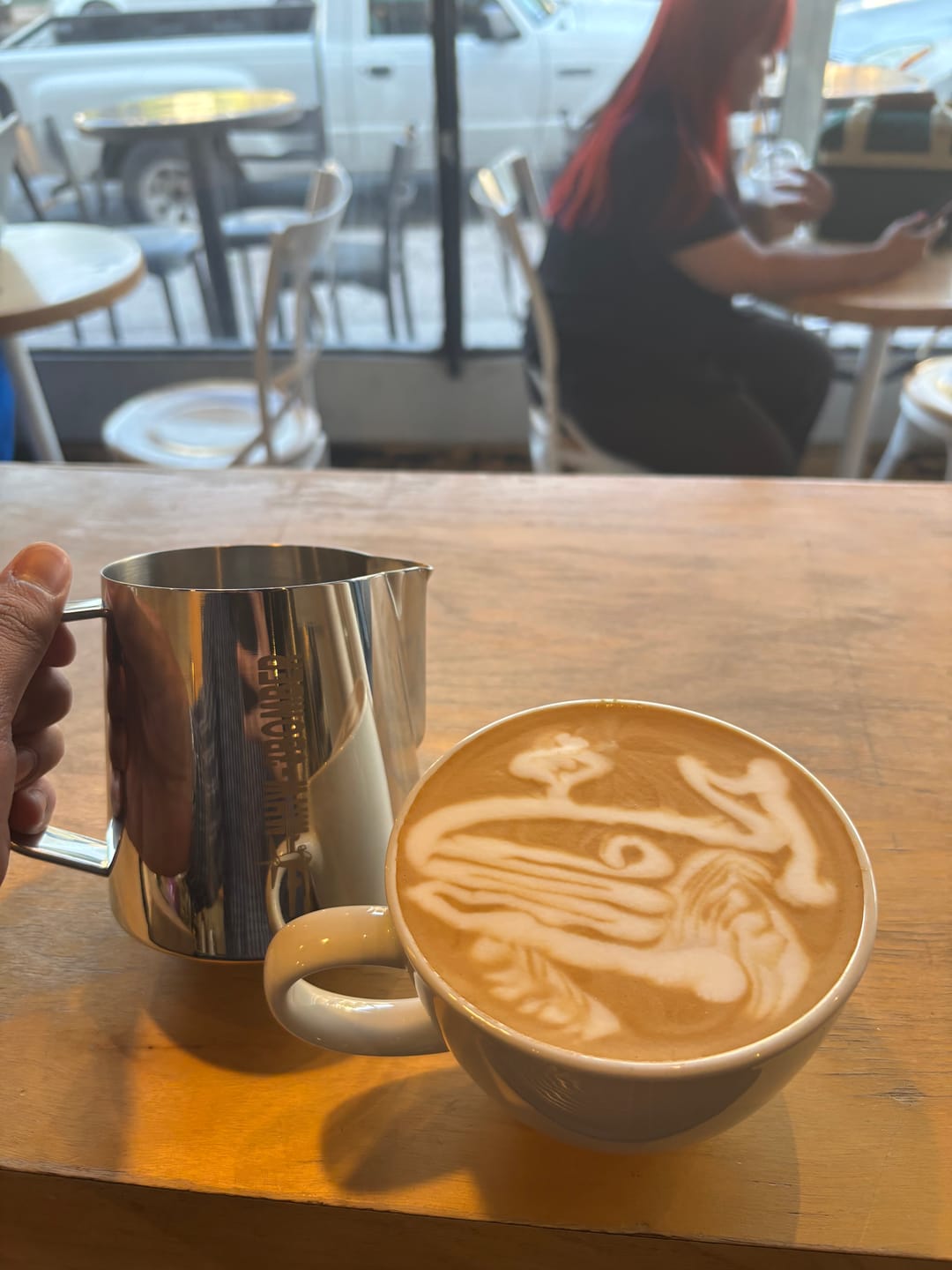 Customer photo review of MHW-3BOMBER Latte Art Pitcher 5.0 Glossy Grey