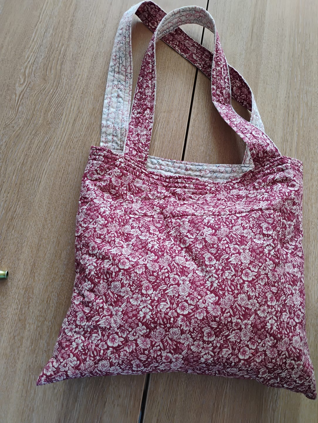 Customer photo review of Busy Floral Rose & Hubble Cotton Poplin Fabric