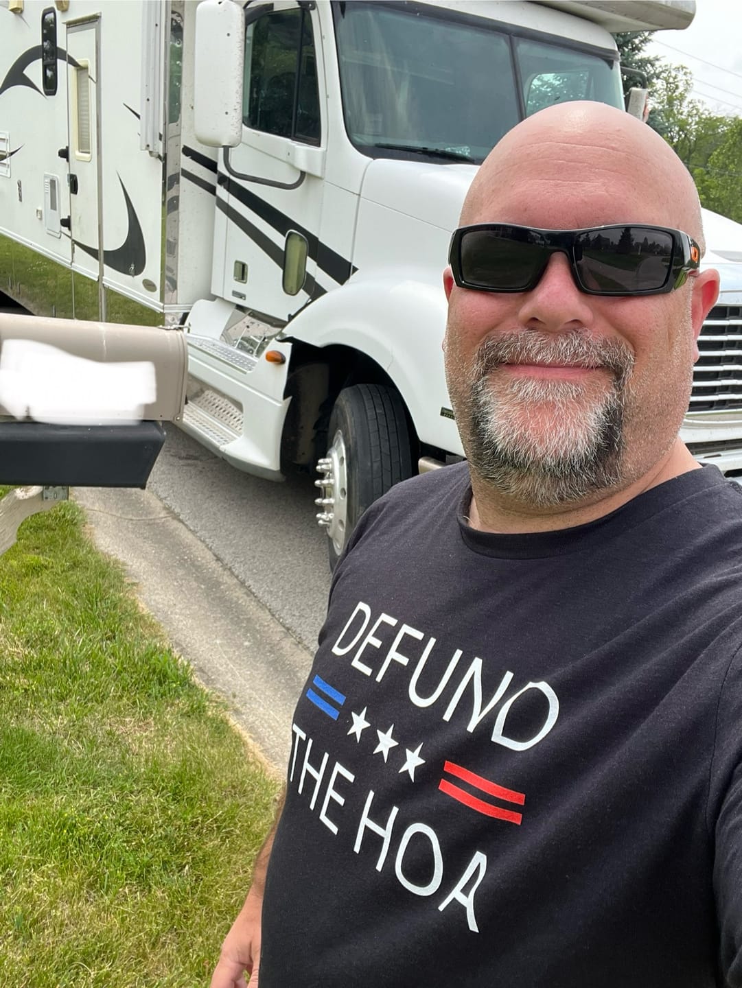 Customer photo review of Defund The HOA T-Shirt