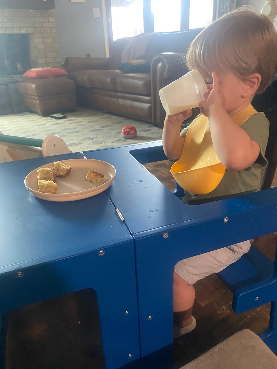Customer photo review of Date - 4 in 1 Kitchen Tower, Desk, Step Stool and Chalkboard