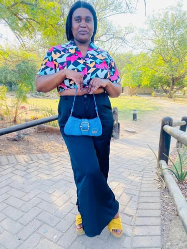 Customer photo review of Denim Lily Shoulder Bag