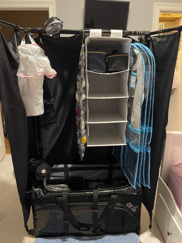 Customer photo review of Glam'r Gear® Mobile Changing Station™ Dance Duffel Bag with Built-In uHide® Rack