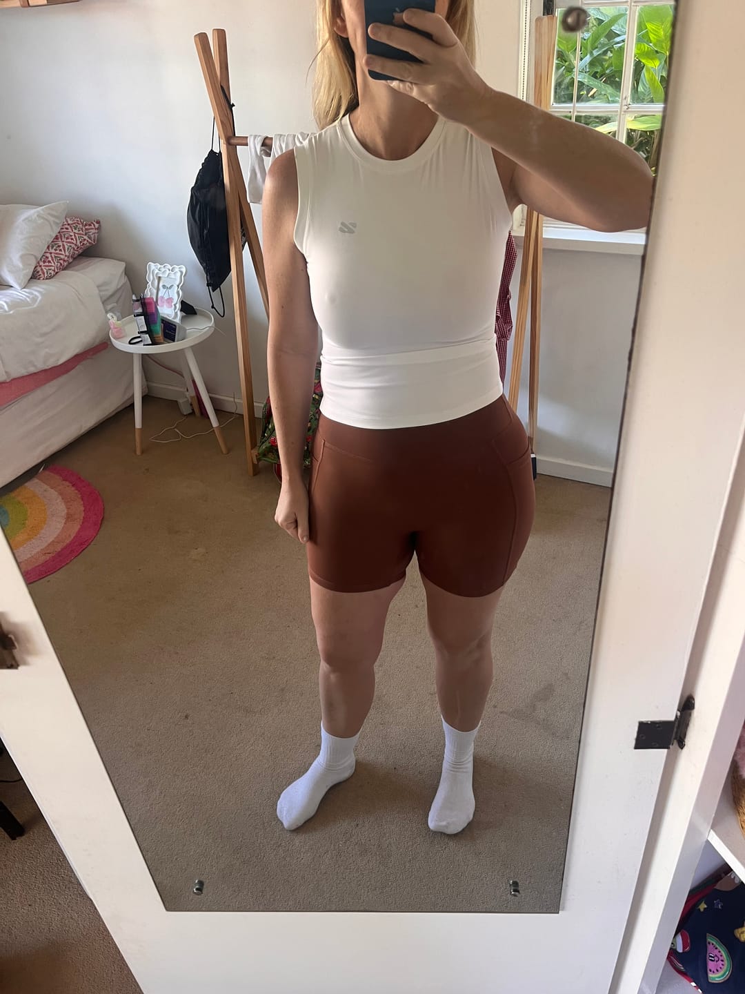 Customer photo review of High-Rise Pockets Shorts
