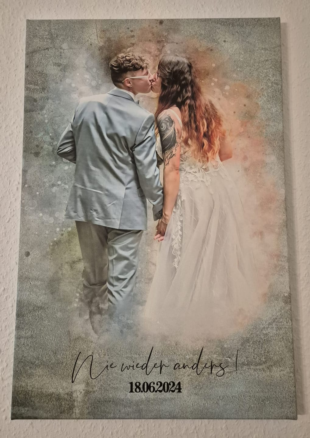 Customer photo review of Dein Hochzeitsfoto als Aquarell Poster | Geschenk zur Hochzeit