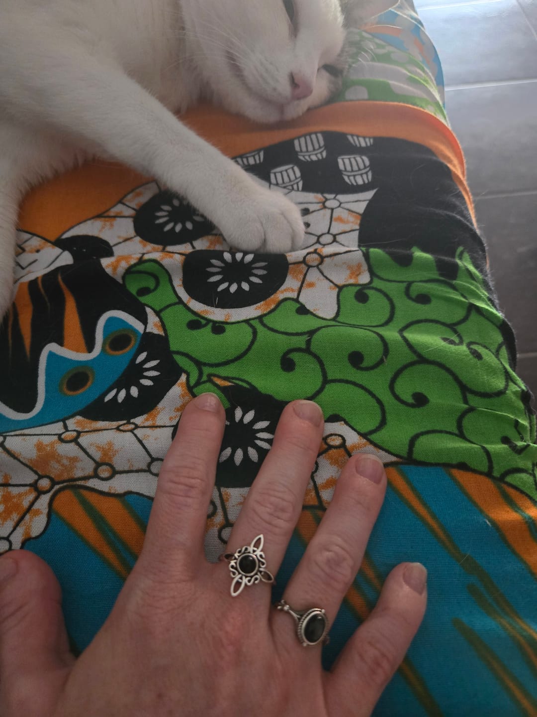 Customer photo review of Bague Ajustable "Énergie Mystique" - Noeud de Sorcière & Obsidienne
