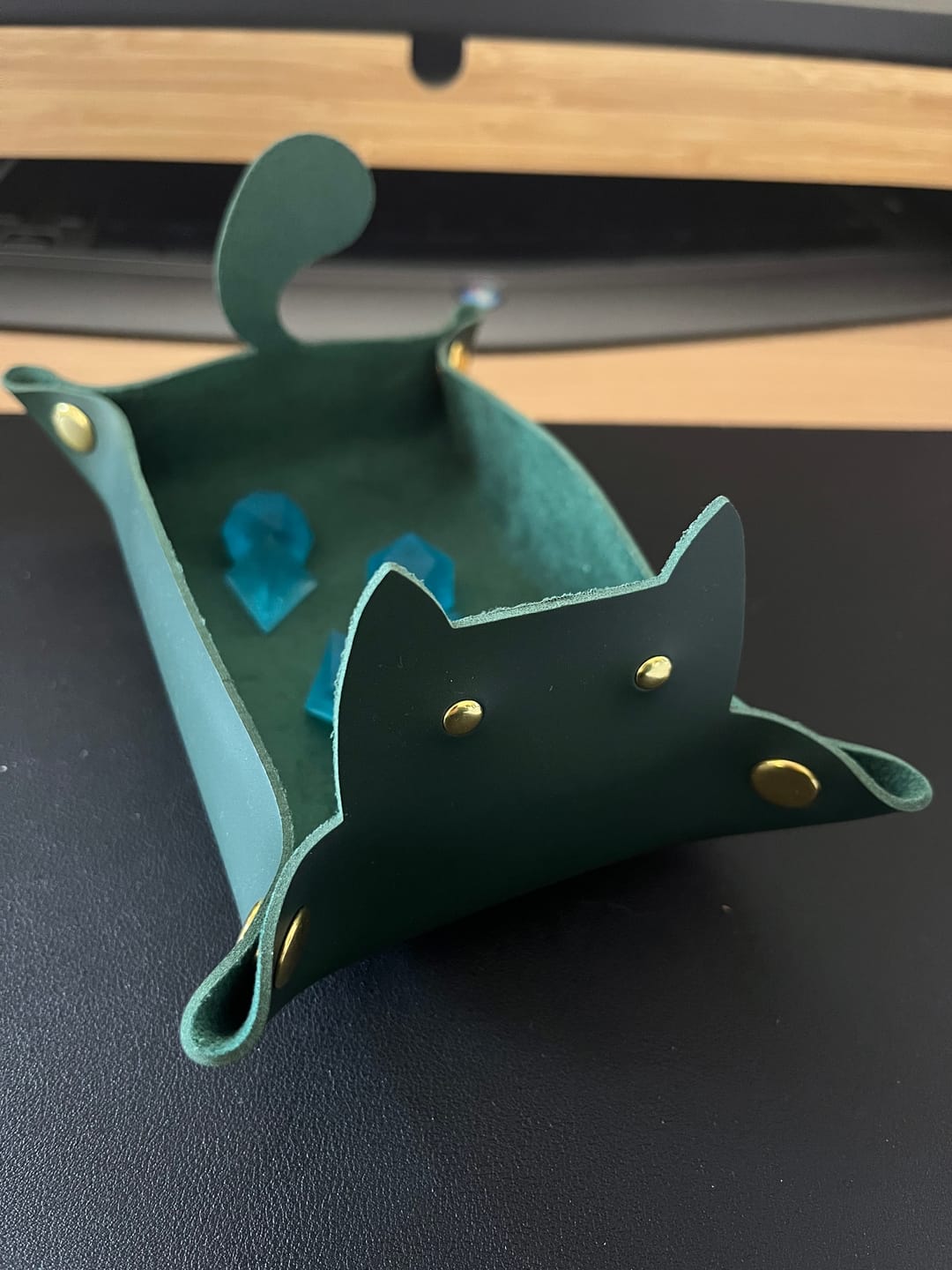 Customer photo review of URWizards Soft PU Leather Dice Tray Cat