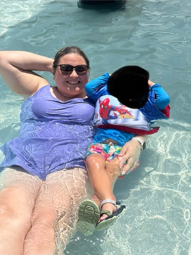 Customer photo review of rue swim romper