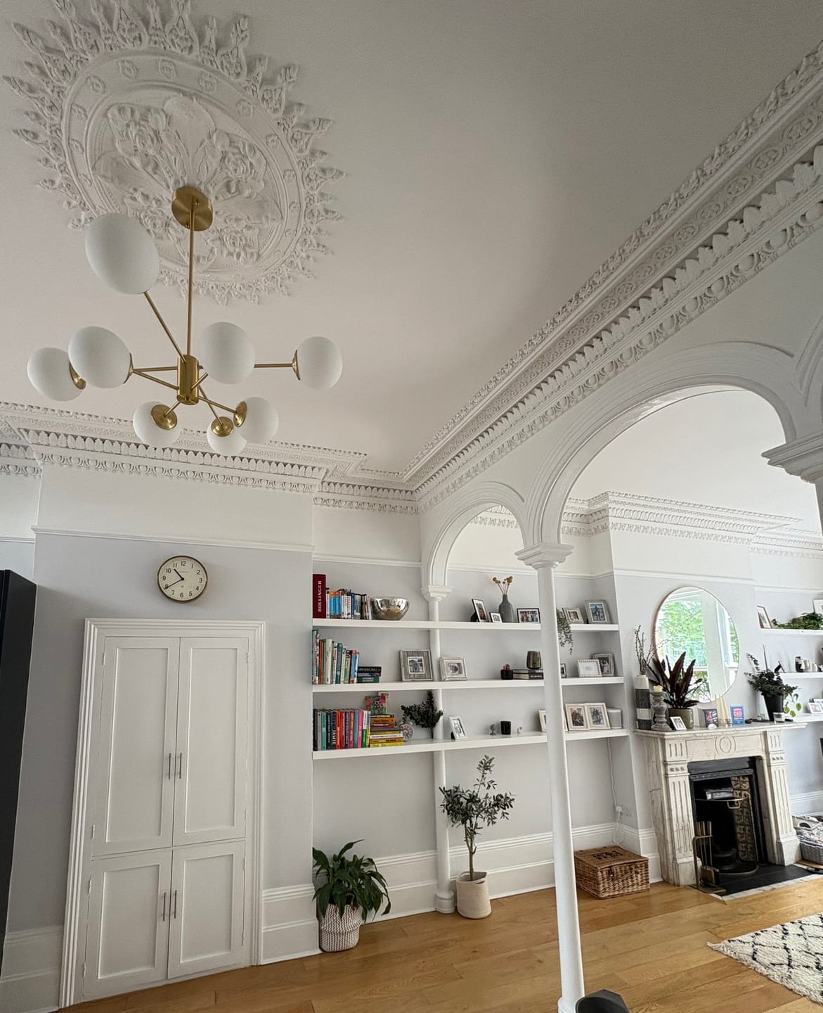 Customer photo review of 6/8/12-Light Mid-Century Modern Opal White Glass Globe Chandelier