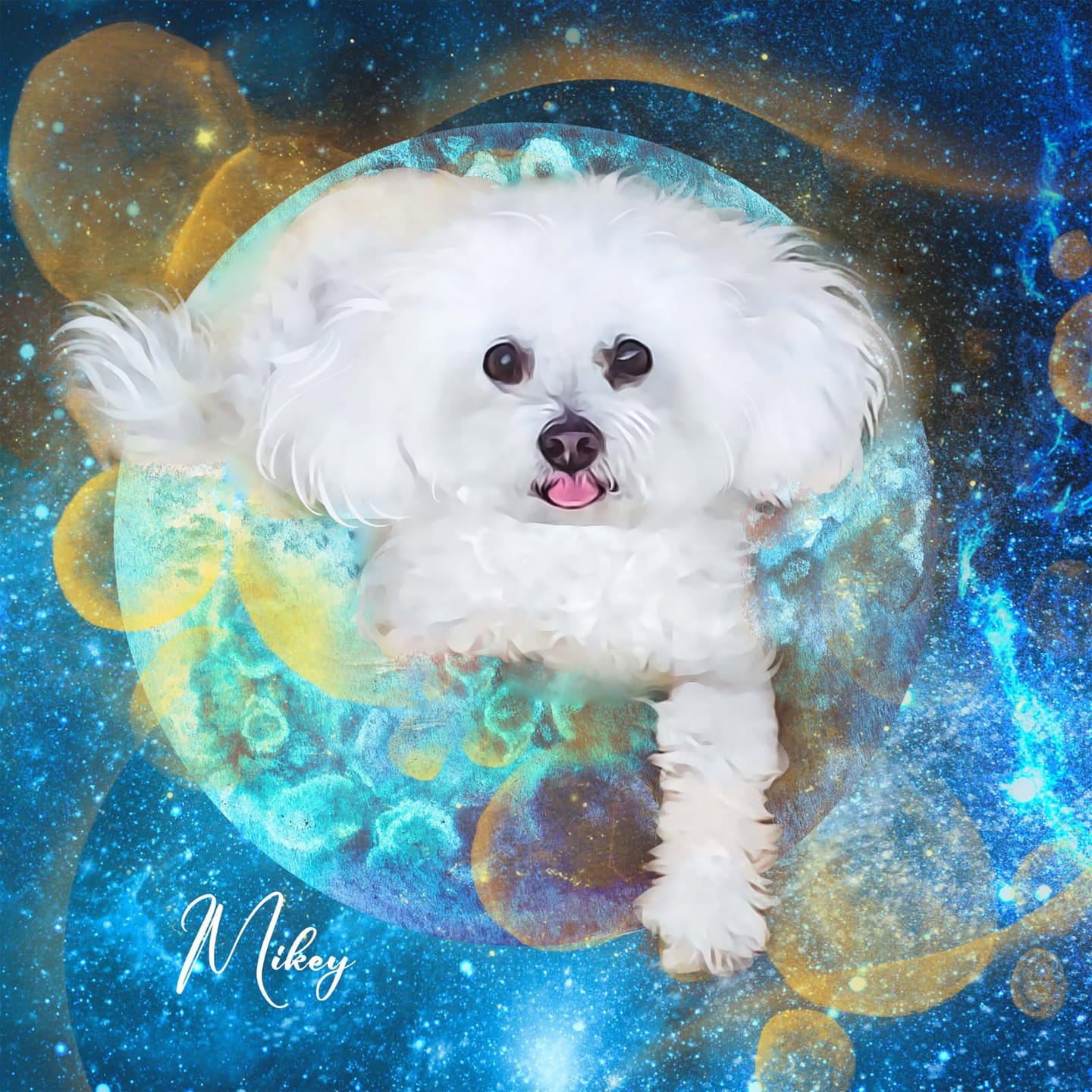 Customer photo review of Watercolor Pet Art - Pet Galaxy (PG)