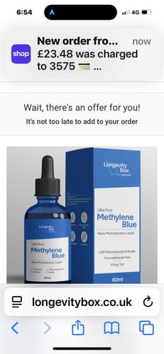 Customer photo review of Ultra Pure Methylene Blue