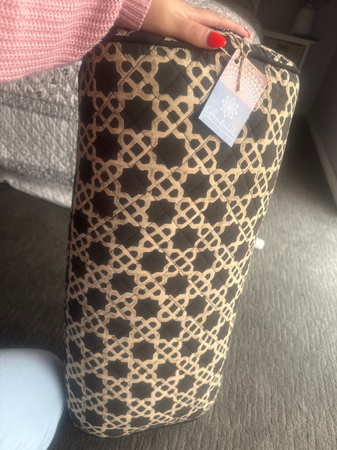 Customer photo review of Akasha - Rustic Oval Yoga Bolster