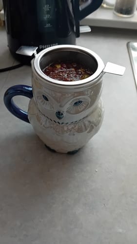 Customer photo review of Eulen Tasse Perlmuttfarben