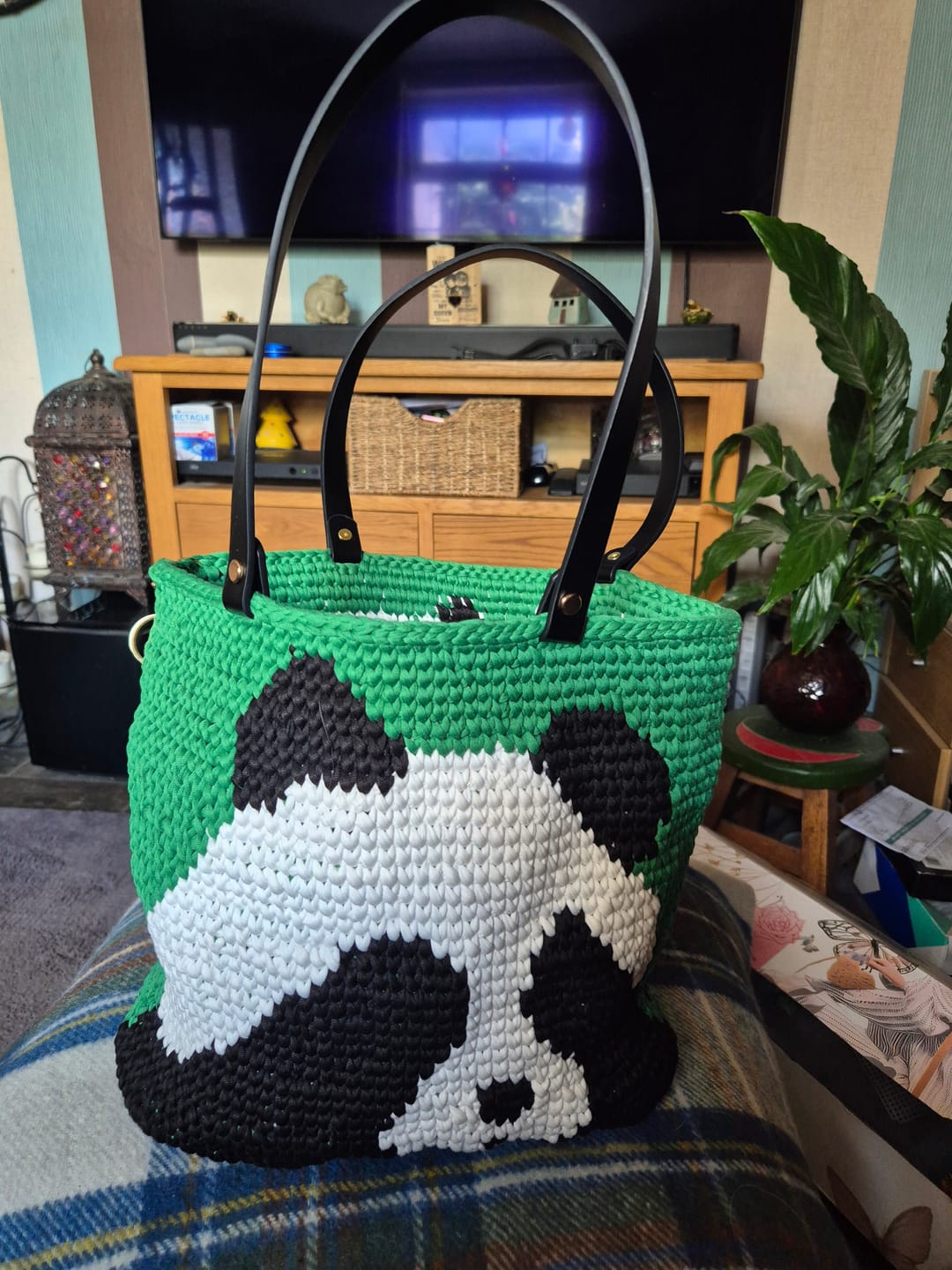 Customer photo review of Chunky Panda Crochet Tote Kit