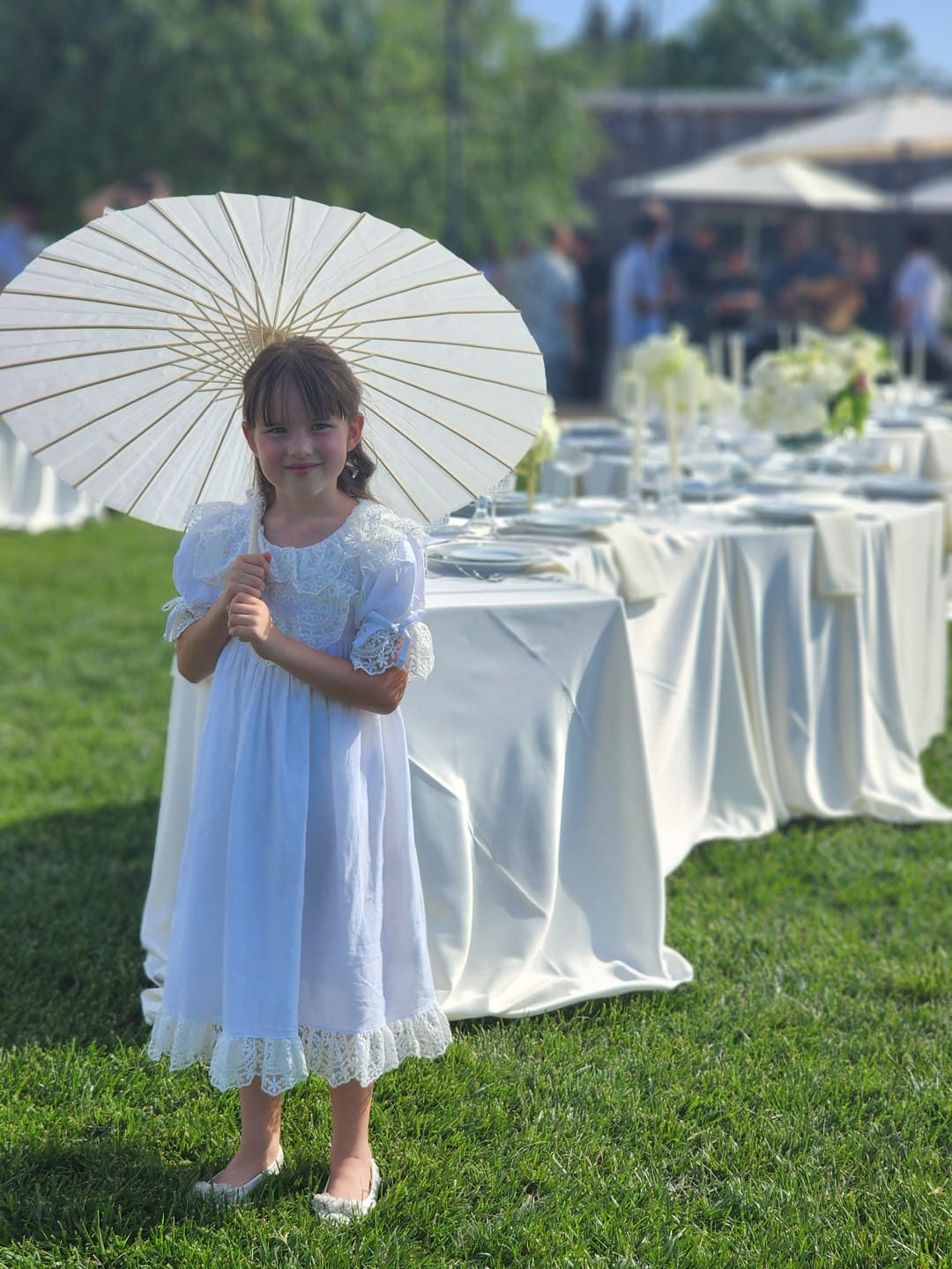 Customer photo review of Katherine Embroidered Linen Dress