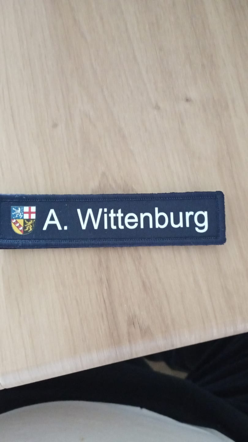 Customer photo review of Individuelle Namensschilder Textil Patches (Ab 1 Stück)