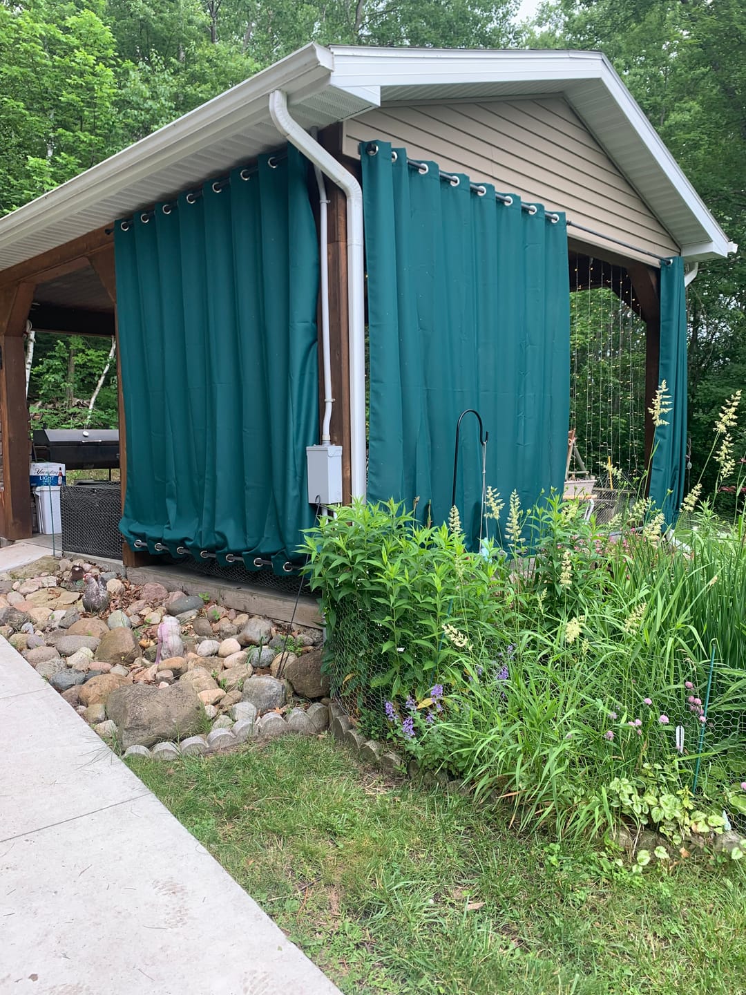 Customer photo review of Grommet Windproof Waterproof Outdoor Curtains Canvas Curtains for Patio, Gazebo, Pergola and Porch 1 Panel