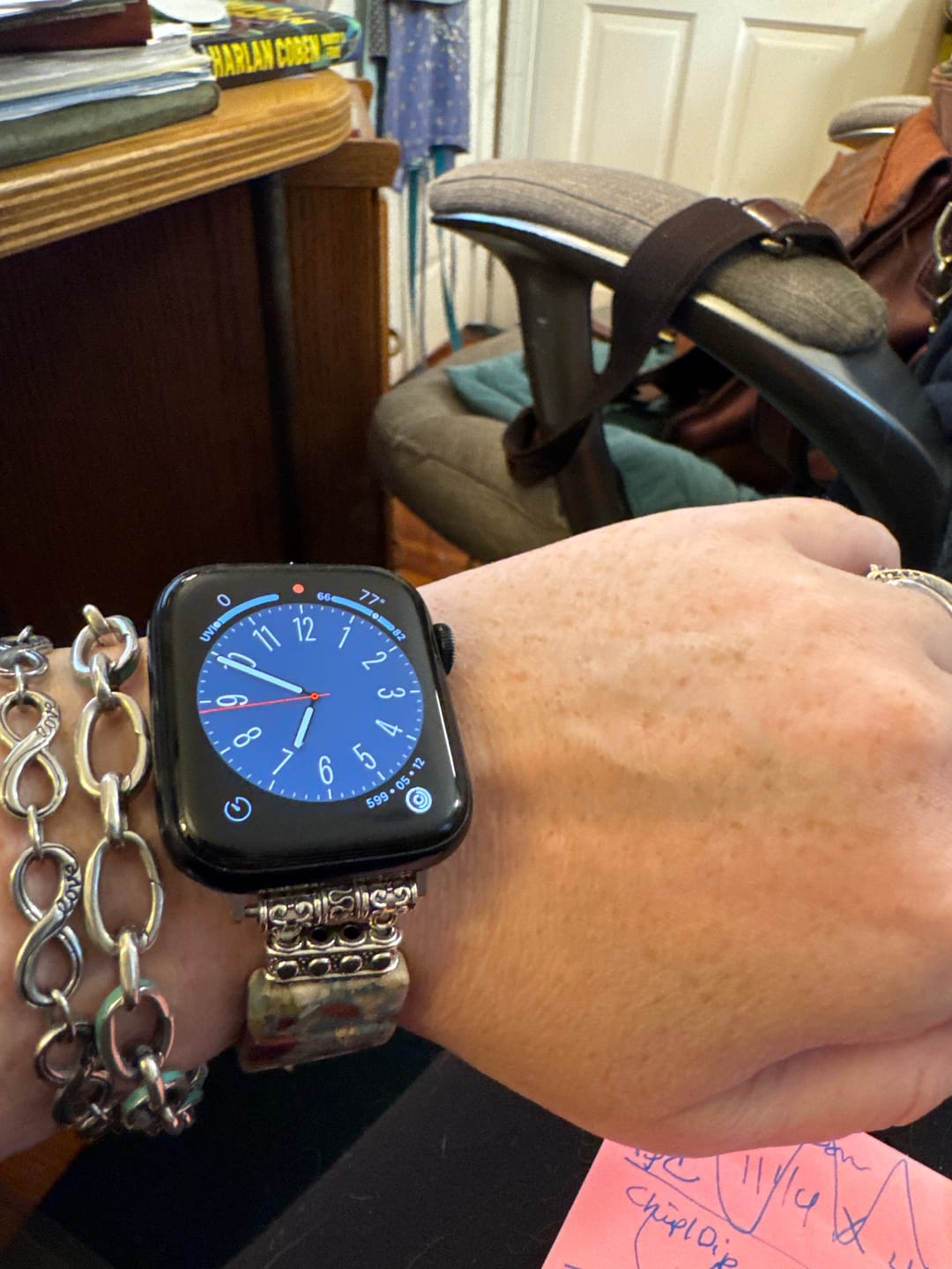Customer photo review of Earth Tibetan Jasper Stretch Apple Watch Strap
