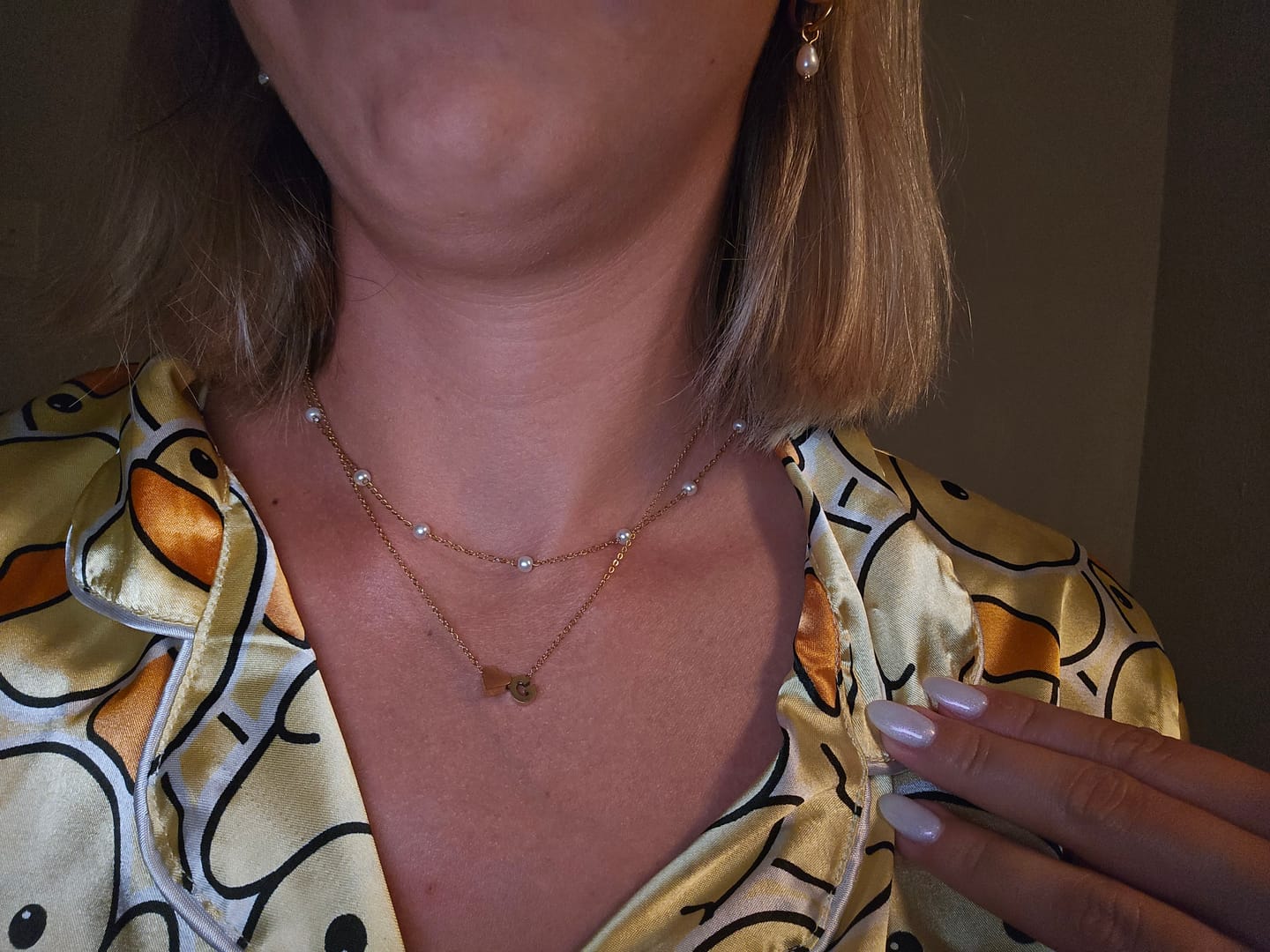 Customer photo review of Forever Love & Letter Gold Necklace