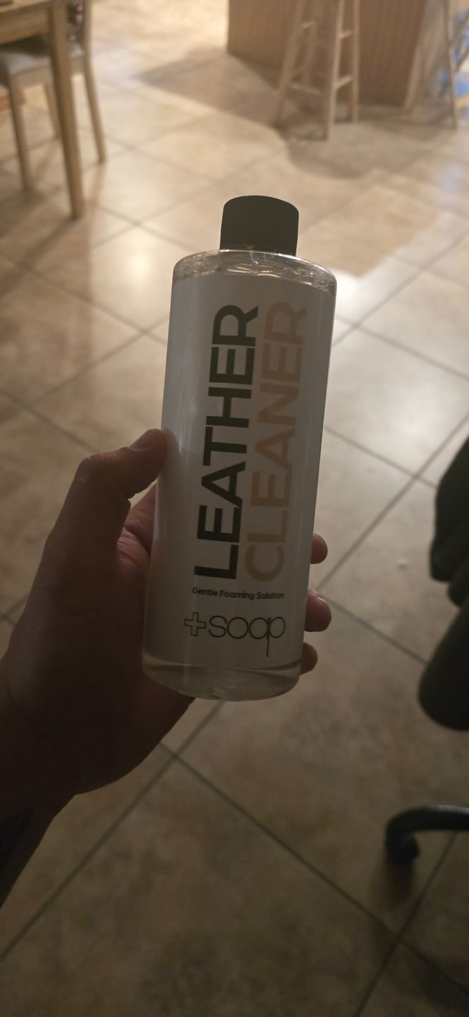 Customer photo review of +Soap Leather Cleaner