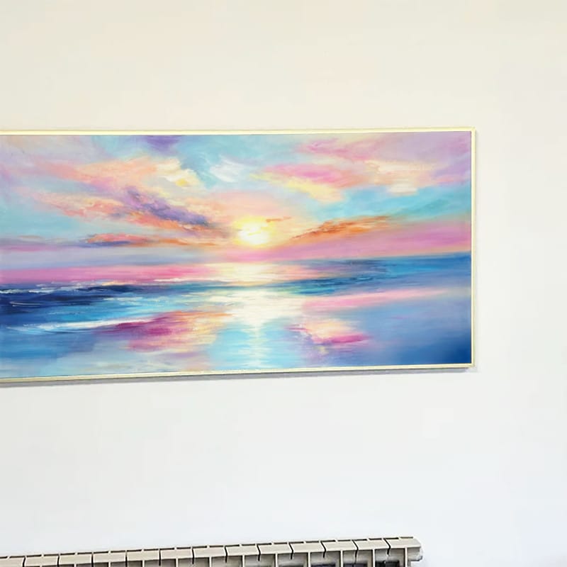 Customer photo review of Colorful Ocean And Sky Textured Painting Canvas #OS006