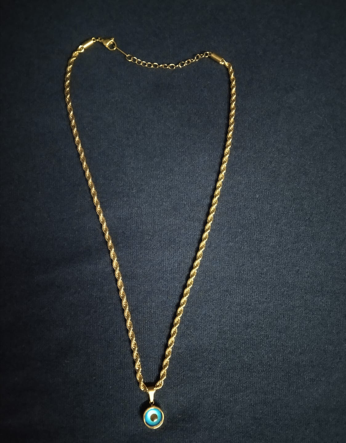 Customer photo review of Evil-Eye Spiral Necklace