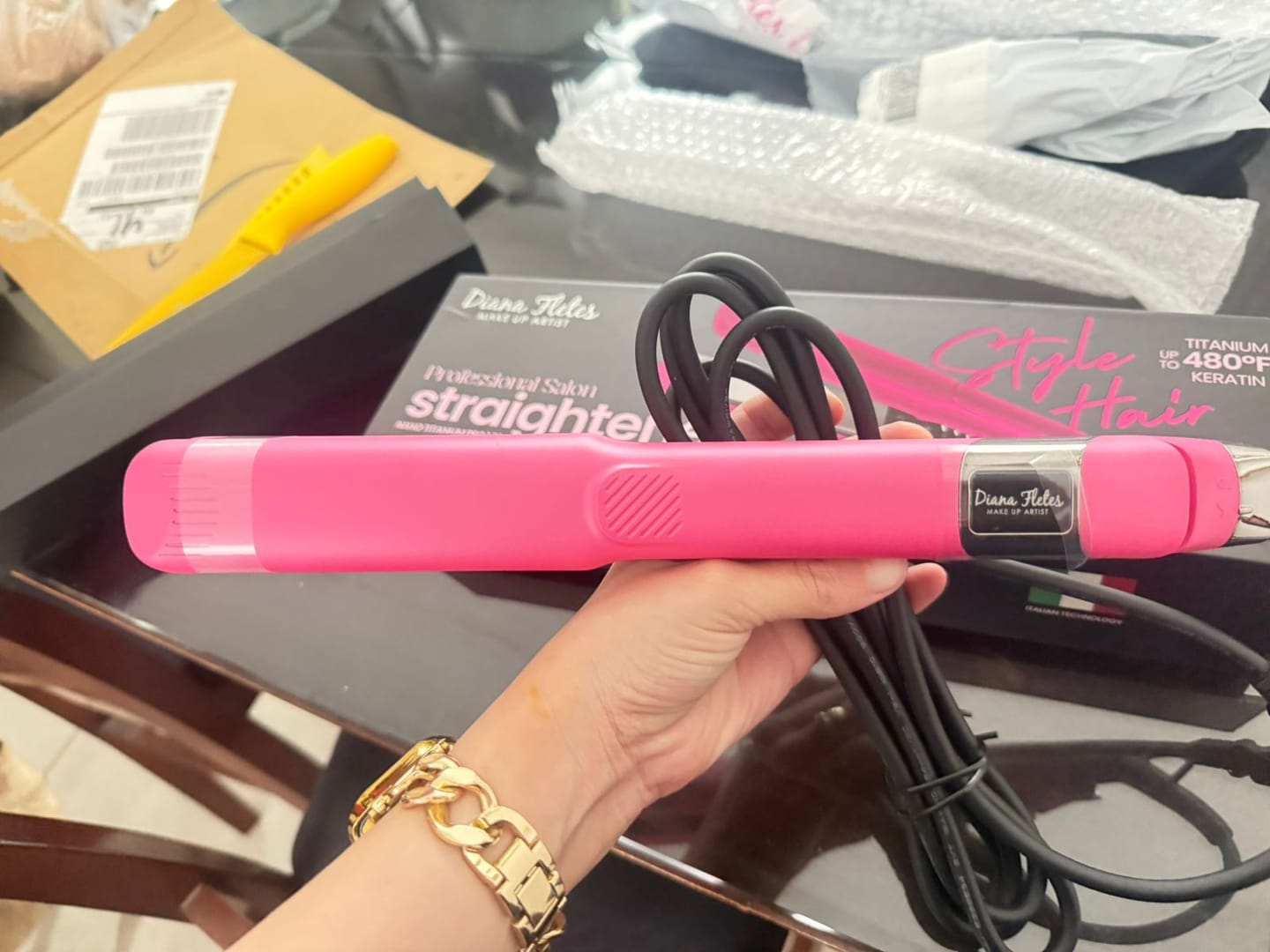 Customer photo review of Plancha Profesional Titanium con Tecnología Italiana Diana Fletes
