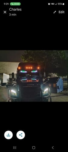 Customer photo review of LED Windshield Eyes - Transform Your Truck Into a Beast