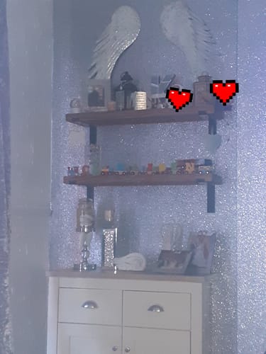 Customer photo review of Chunky Rustic Wooden Wall Shelves with Industrial Style Bracket | 22.5cm depth