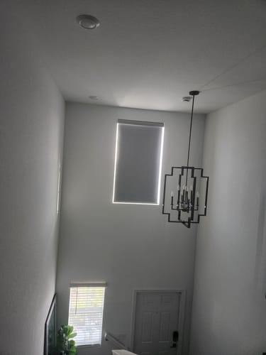 Customer photo review of SmartWings Motorized Roller Shades 100% Blackout Essential