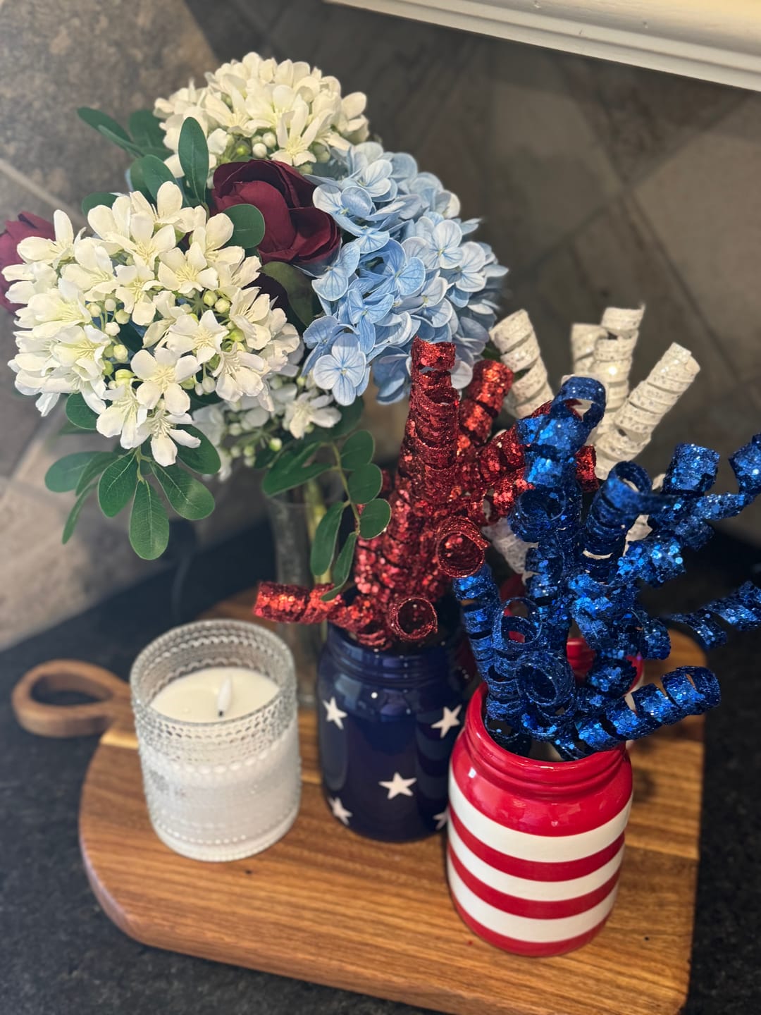 Customer photo review of Depression Glass Flameless Candle