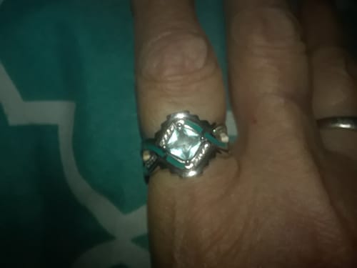 Customer photo review of Cascading Ridges Ring - Aquamarine