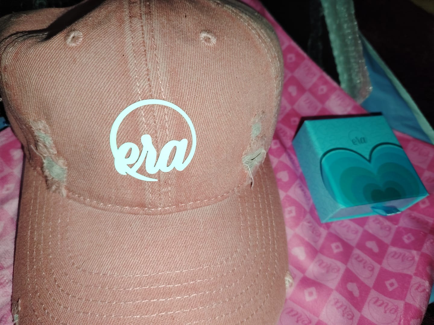 Customer photo review of Era Distressed Coral Cap