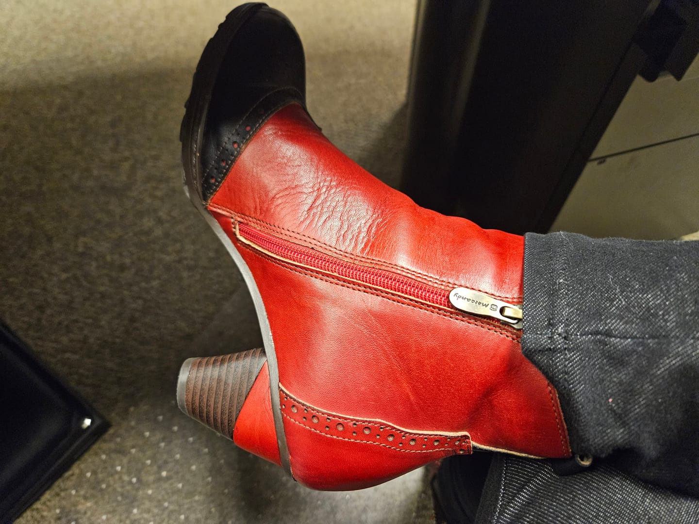 Customer photo review of Noble Rose Embroidered Ankle Boots