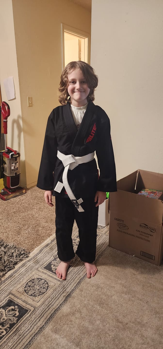 Customer photo review of Core Black Brazilian Jiu Jitsu Kids BJJ Gi