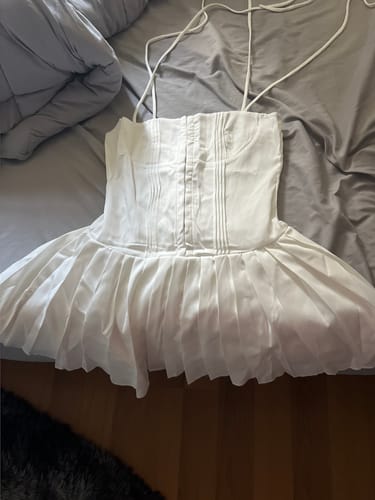 Customer photo review of Aviana Pleated Mini Dress