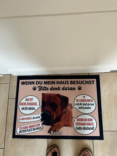 Customer photo review of Begrüßungskomitee - Individuelle Fußmatte