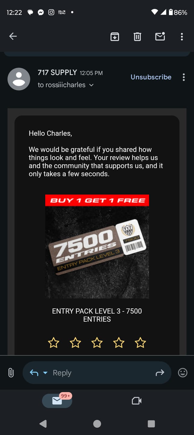 Customer photo review of ENTRY PACK LEVEL 3 - 7500 ENTRIES