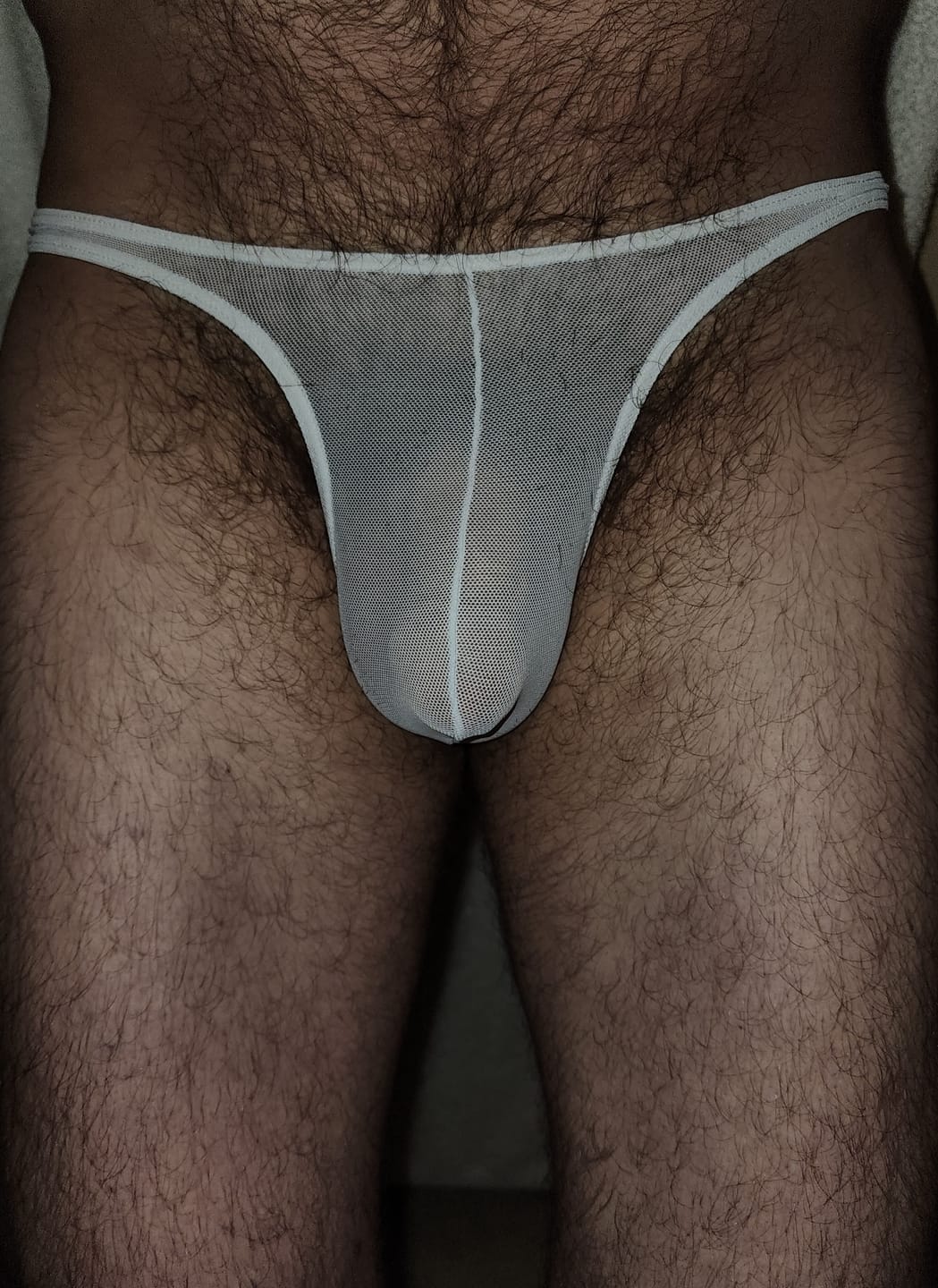 Customer photo review of Men’s Dual Ball Pouch Trunks With Fly Front