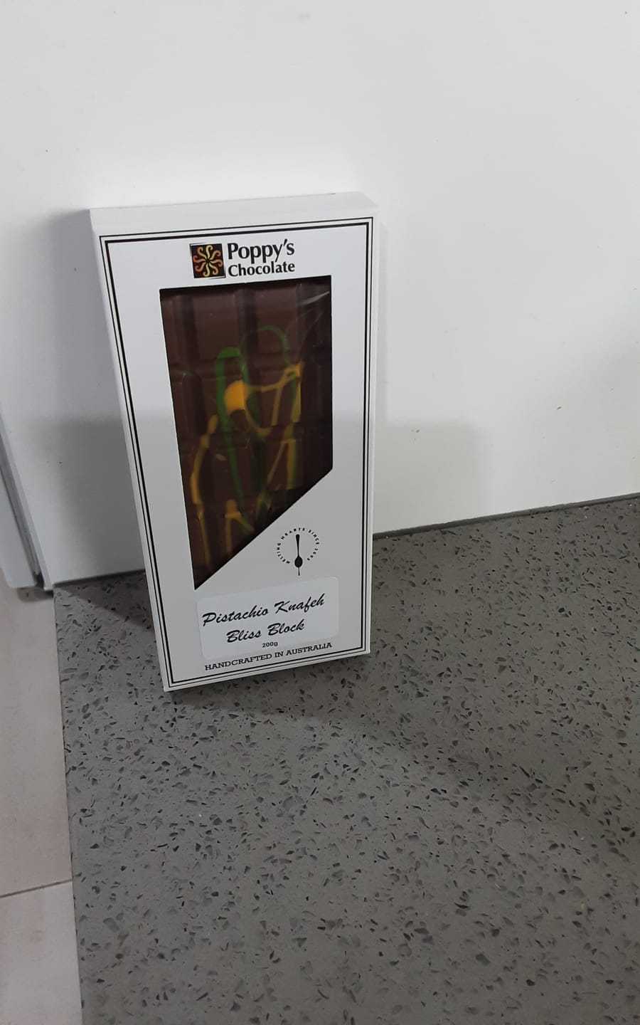 Customer photo review of Pistachio Knafeh Bliss Block - Viral Dubai Chocolate Bar 200g