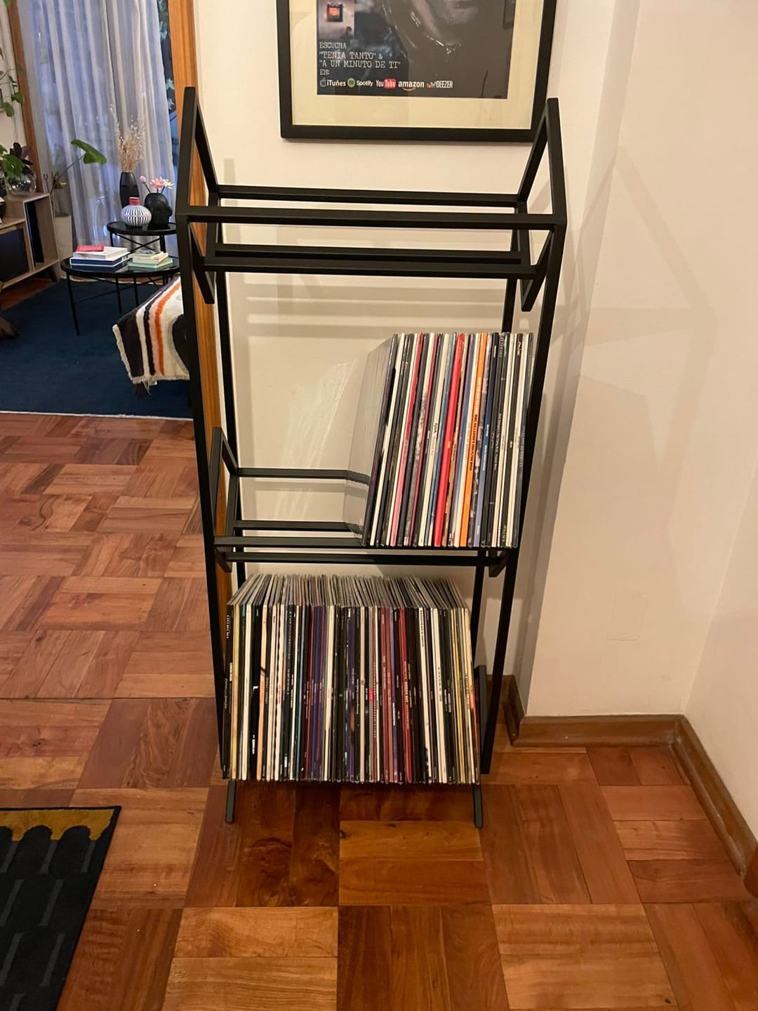 Customer photo review of Porta Vinilo Tres Niveles | LUXE METAL BLACK